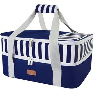 Double Insulated Casserole Carrier Bag - 9”x13” Baking Dish (Blue)